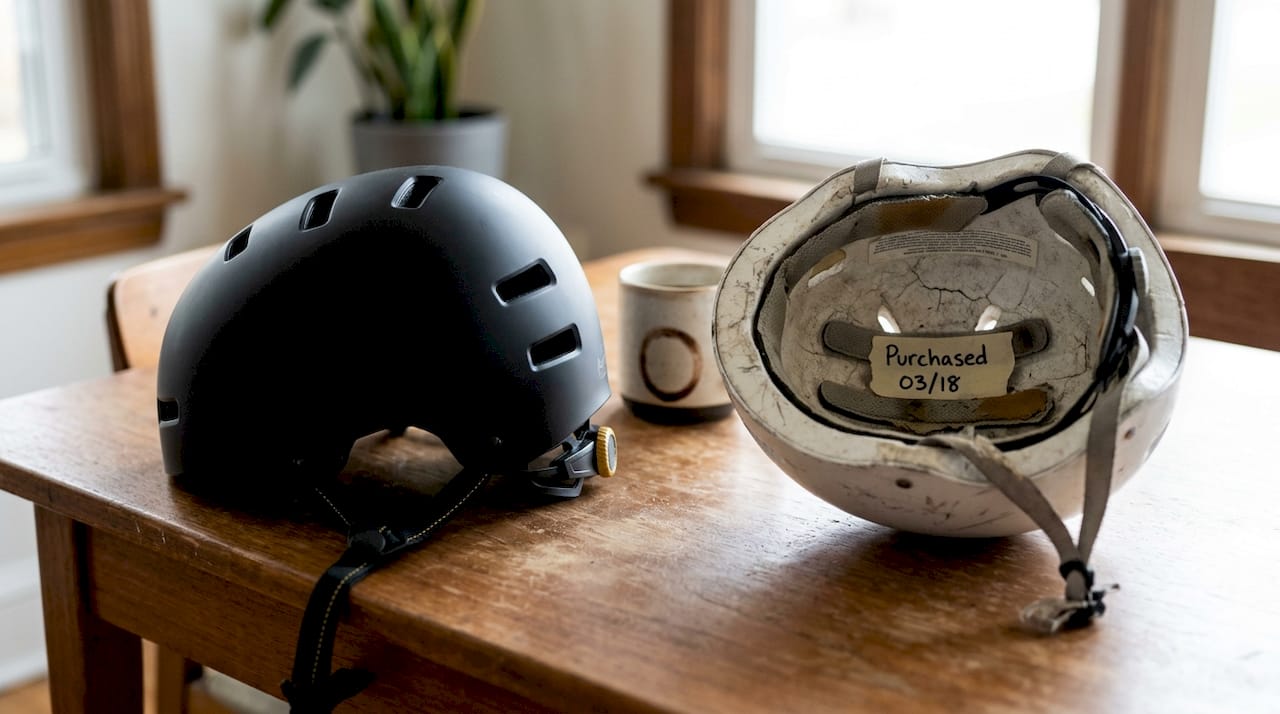Side by side safe and worn helmets