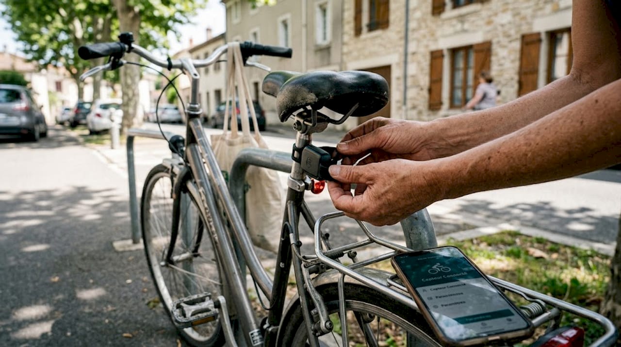 Installation d’un capteur de détection de chute pour vélo