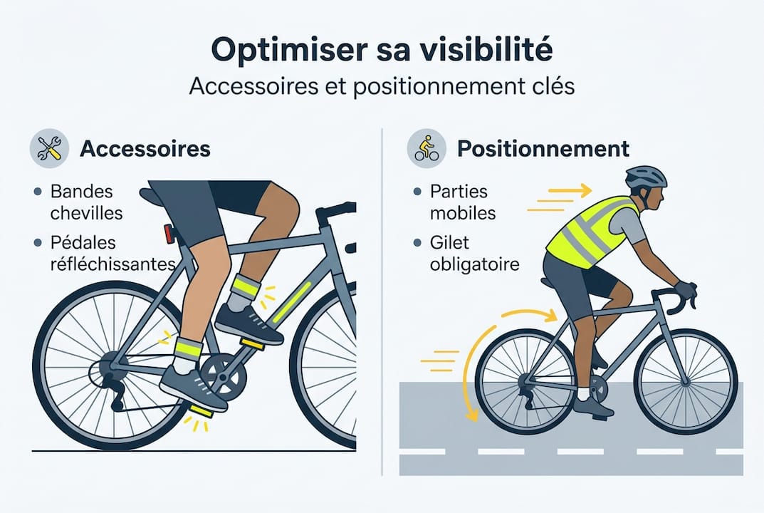 Infographie : comment choisir les accessoires indispensables pour améliorer votre visibilité à vélo