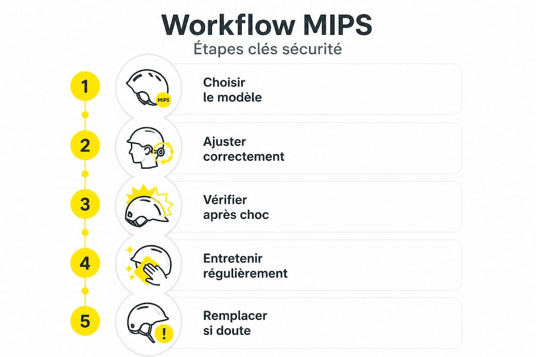 Infographie : les différentes étapes du processus de fabrication d’un casque équipé de la technologie MIPS