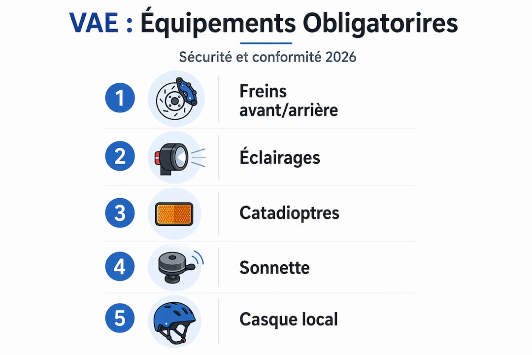 Infographie : les indispensables à avoir sur son vélo électrique