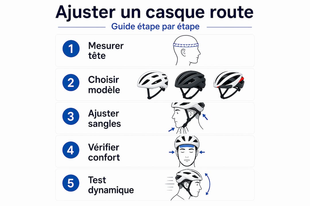 Infographie : les 5 étapes essentielles pour bien ajuster son casque
