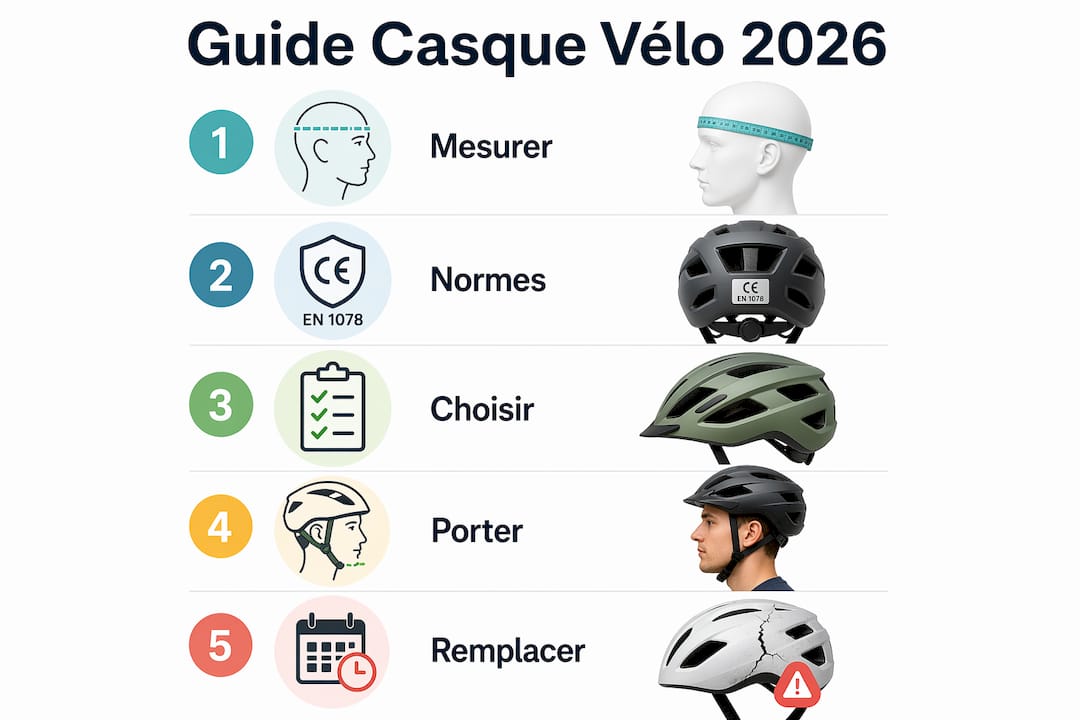 Infographie : les étapes clés pour bien choisir et porter son casque