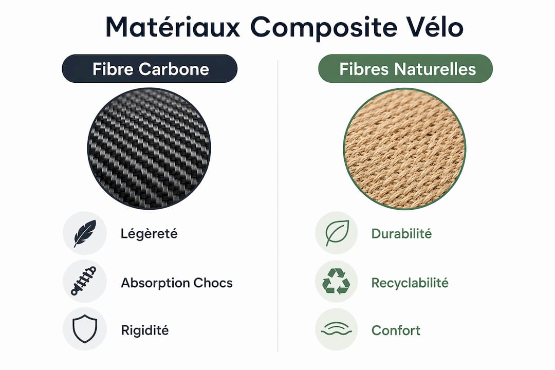 Comparatif visuel des différents matériaux utilisés pour les cadres de vélo