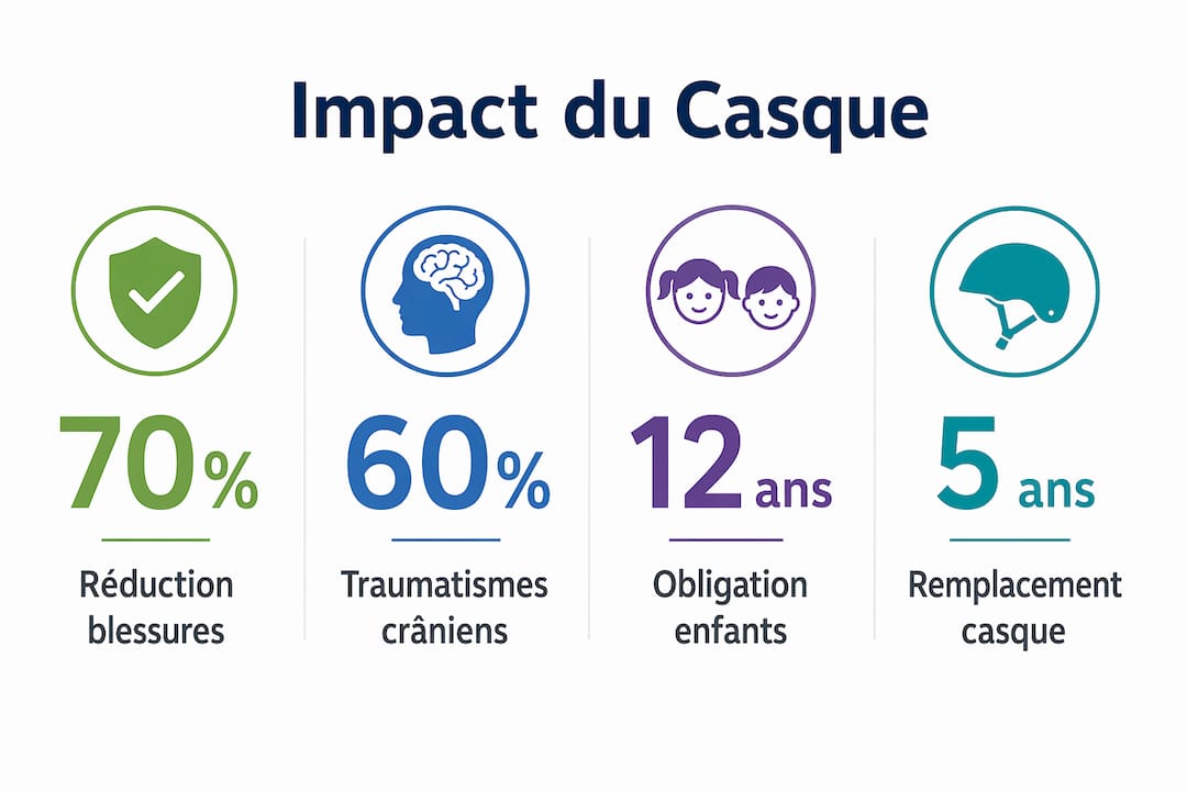 Infographie : les chiffres essentiels sur l’efficacité du port du casque à vélo