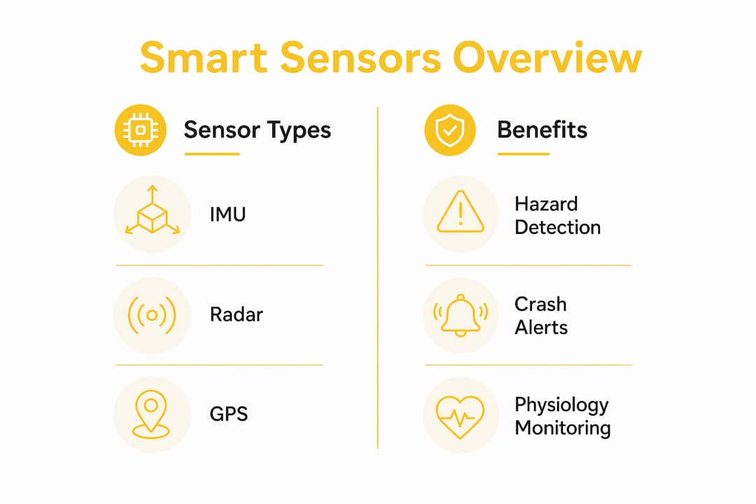 Infographic comparing smart bike sensor types and benefits