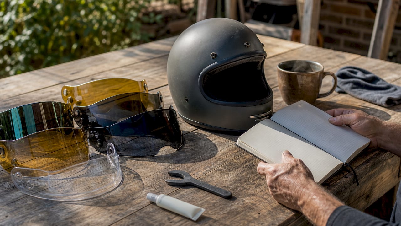 Tout le matériel nécessaire pour installer une visière sur une table : outils indispensables et éléments de préparation à prévoir.