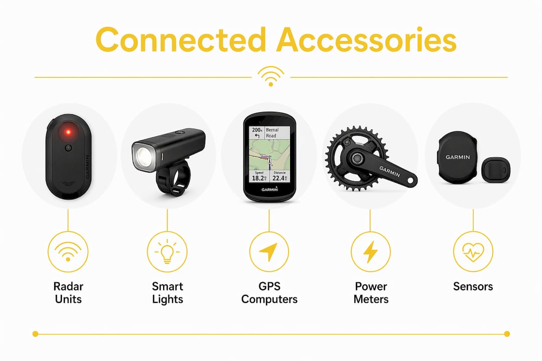 Infographic showing hierarchy of connected cycling accessories