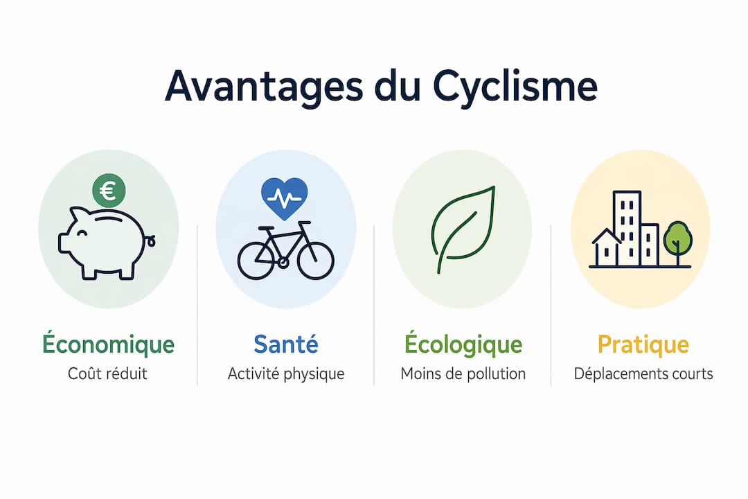 Découvrez en images les avantages du vélo au quotidien, accompagnés des chiffres clés pour mieux comprendre son impact.
