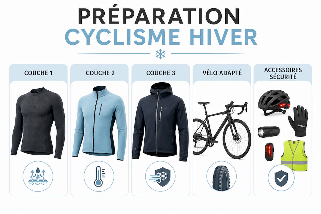 Infographie : les étapes clés pour bien préparer sa saison de cyclisme en hiver