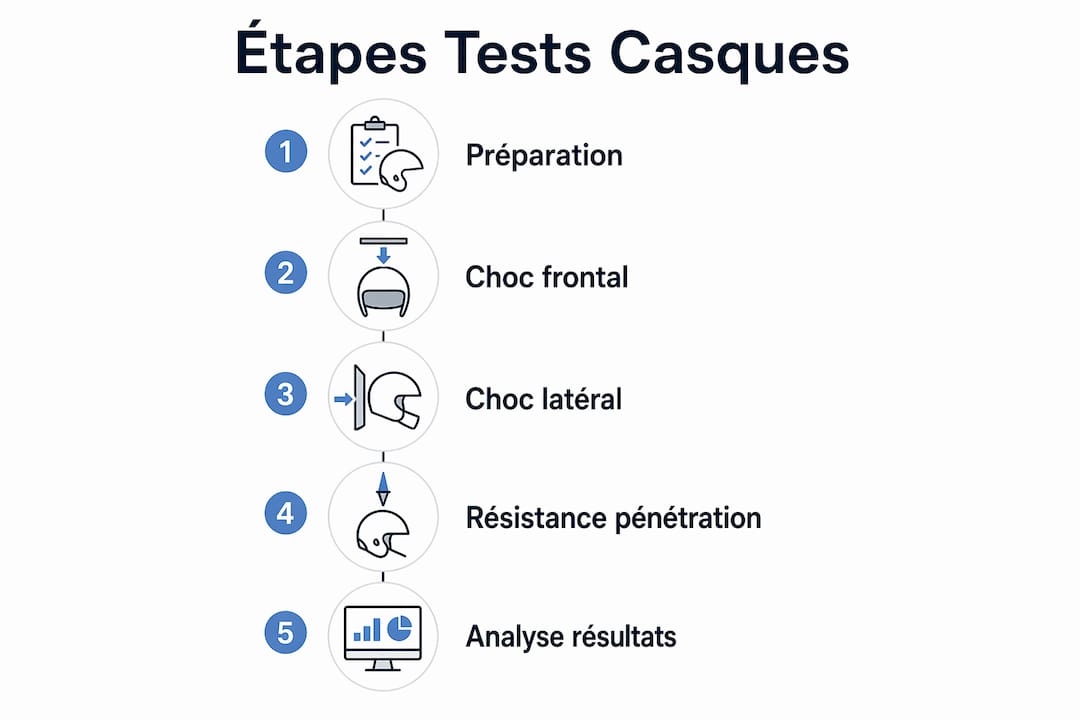 Découvrez en image les différentes étapes des tests de résistance réalisés sur les casques de protection.
