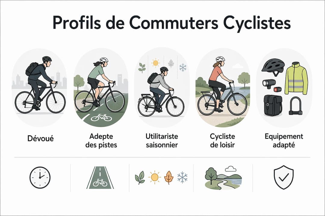 Visualisation des différents profils de cyclistes urbains qui se rendent au travail