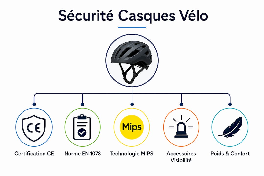 Tableau comparatif des normes de sécurité des casques de vélo