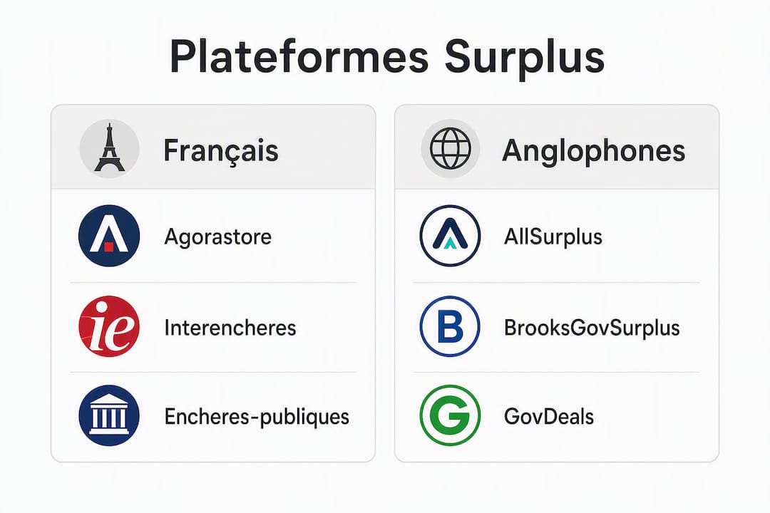 Infographie : panorama des plateformes de gestion des surplus, françaises et internationales