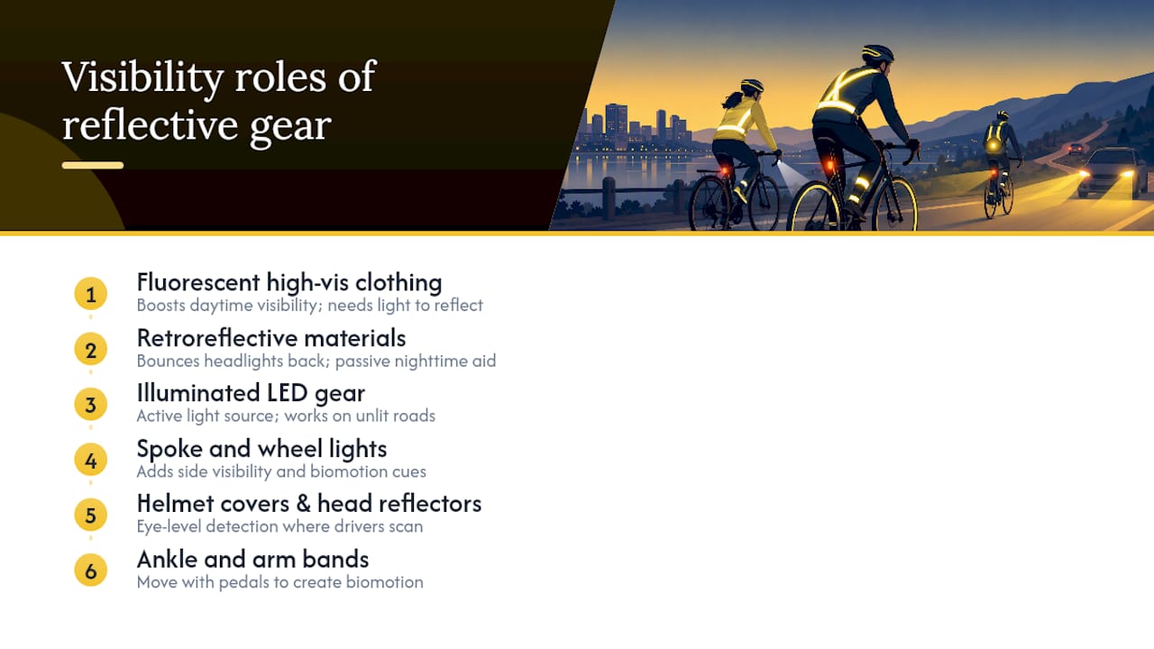 Diagram of reflective gear categories and visibility roles