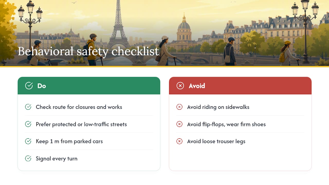 How do behavioral choices affect your safety on urban rides? — overview diagram