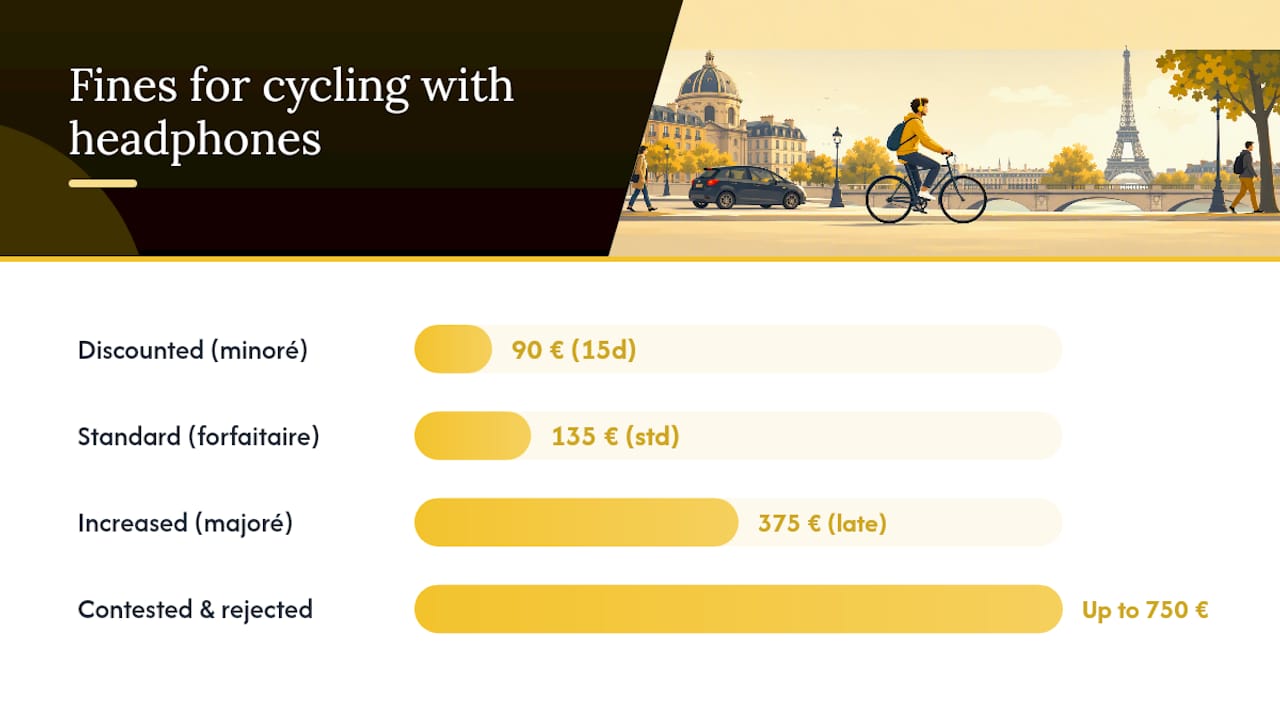 Diagram of French cycling fine tiers and amounts