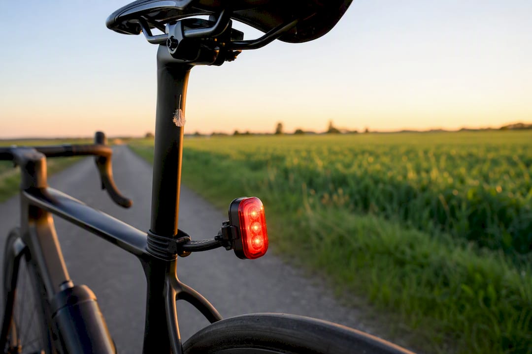 Feu arrière fixé sur la tige de selle
