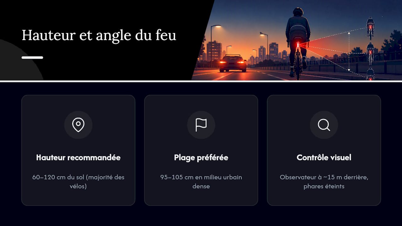 Marques de hauteur et de distance pour feu arrière