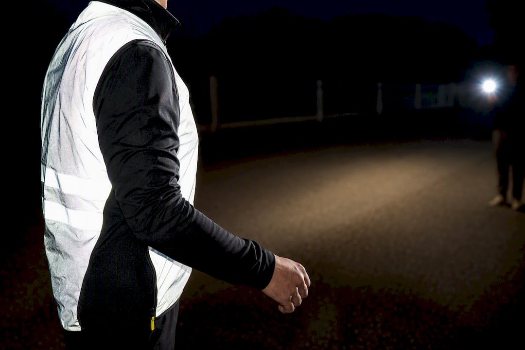 Reflective panels tested under flashlight