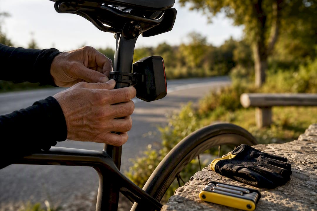 Hands securing device to bicycle seatpost