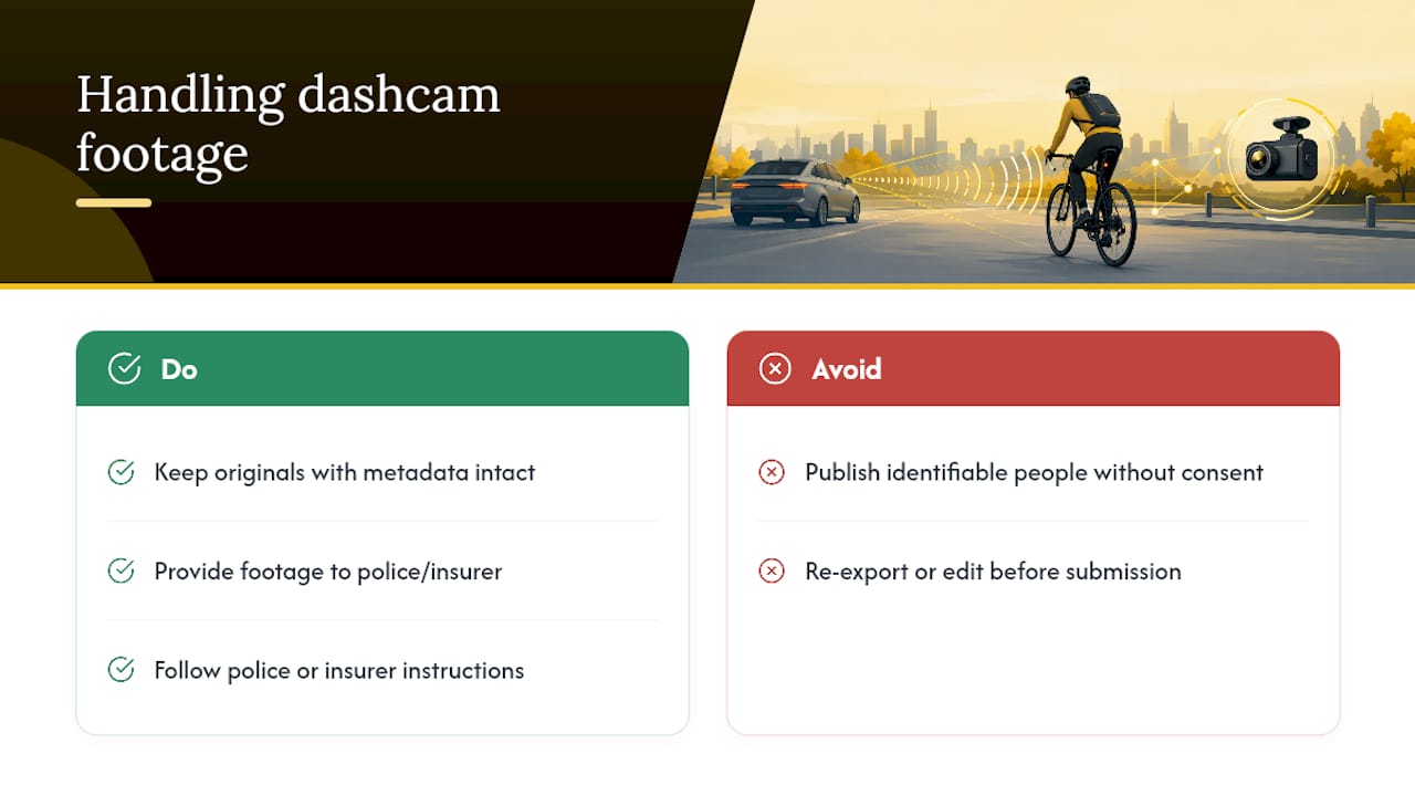 Is a Bike Dashcam Legal, and Will Police Accept the Footage? — overview diagram