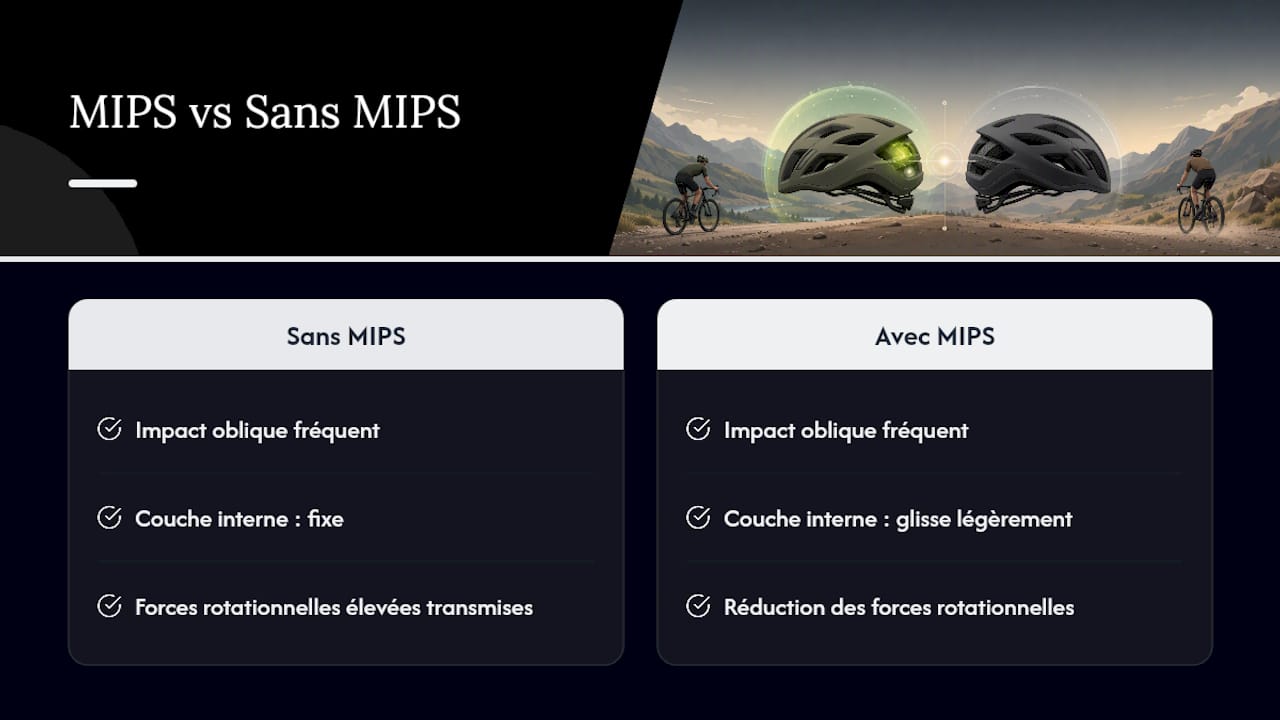 Schéma illustrant le fonctionnement du système MIPS lors d’un impact