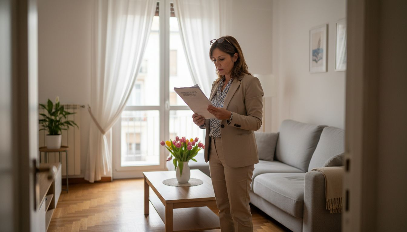 Agente immobiliare che organizza la vendita di una casa