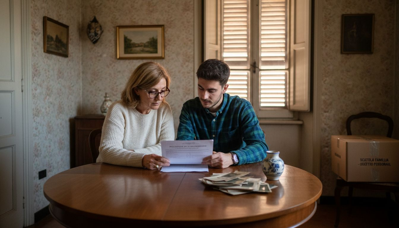 La famiglia si riunisce per confrontarsi e valutare insieme il valore della casa ereditata.
