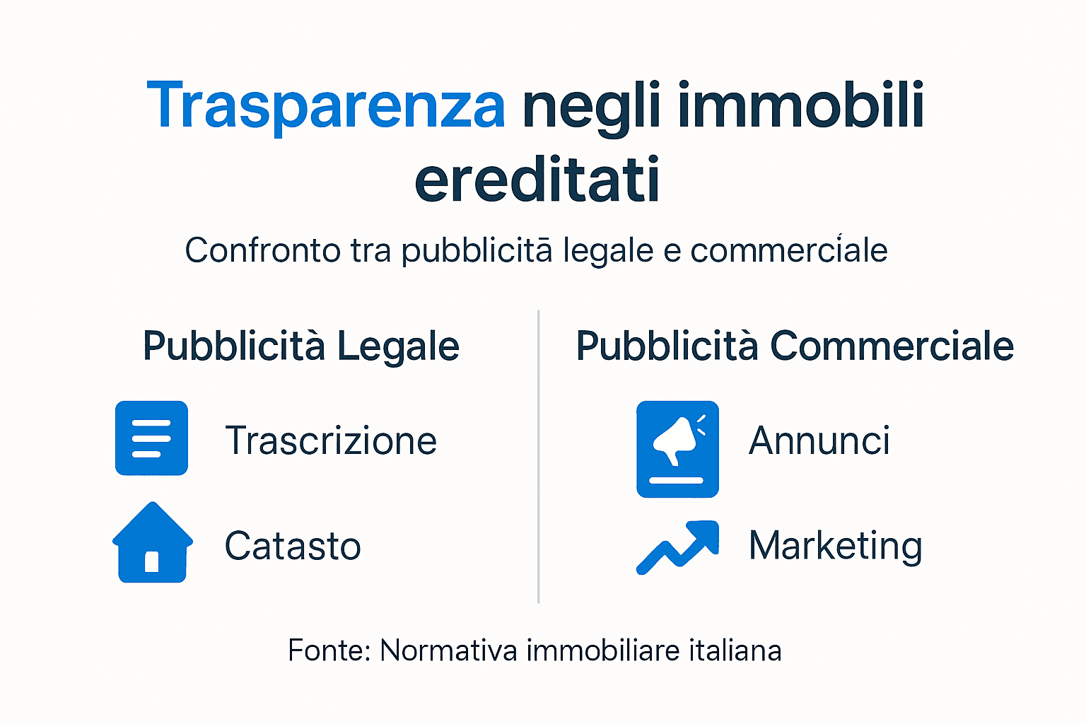 Infografica: differenze tra pubblicità legale e pubblicità commerciale