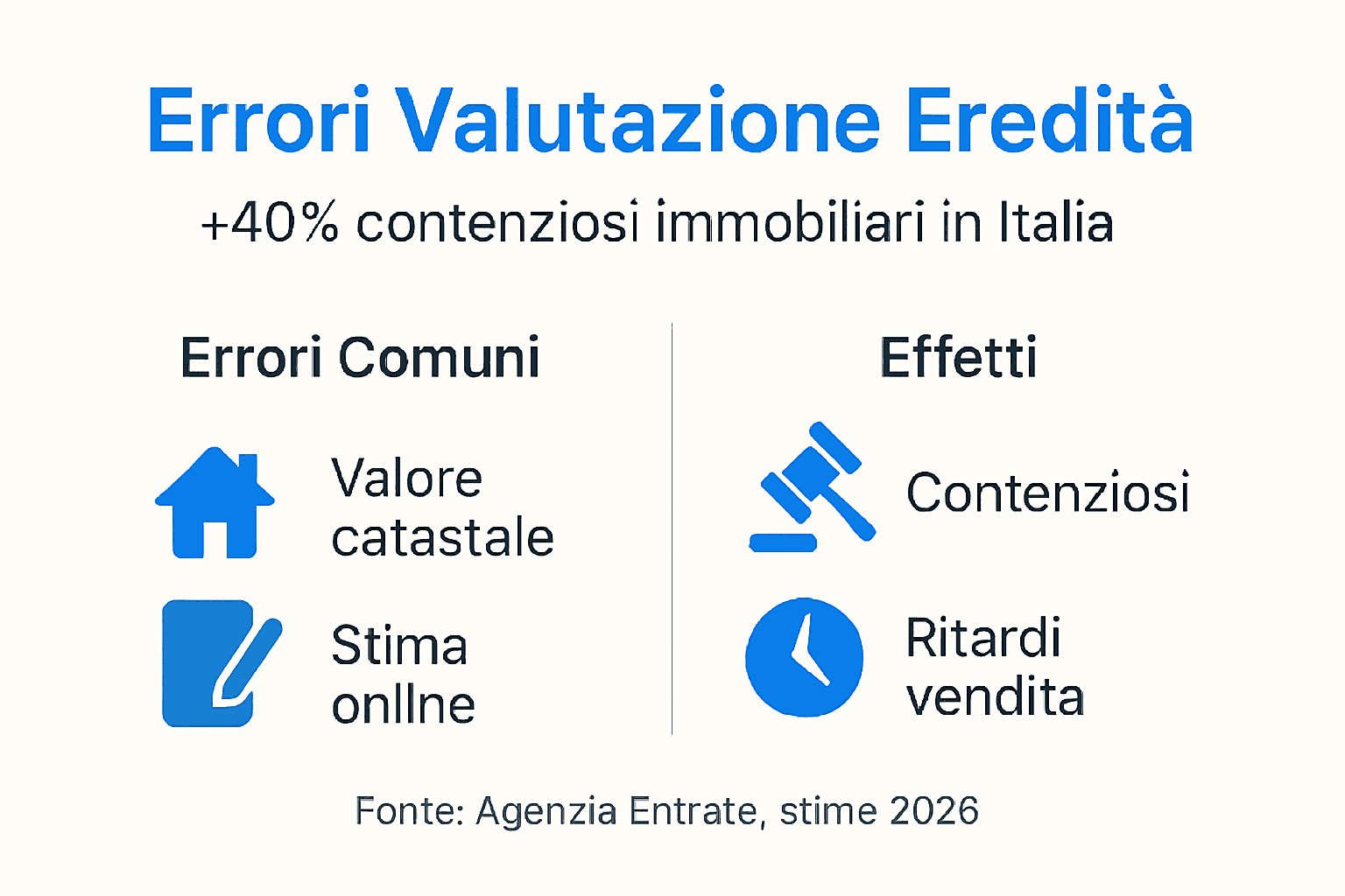 Infografica: gli errori più comuni nella valutazione delle eredità e come evitarne i contenziosi