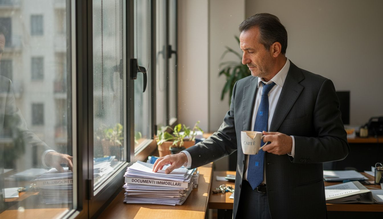 Consulente che analizza la documentazione immobiliare per la successione