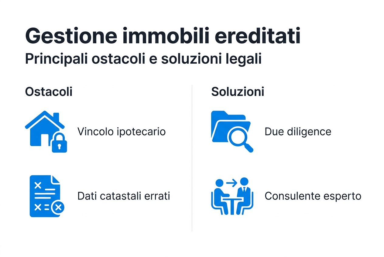 Infografica: come affrontare problemi e trovare soluzioni nella gestione degli immobili ricevuti in eredità