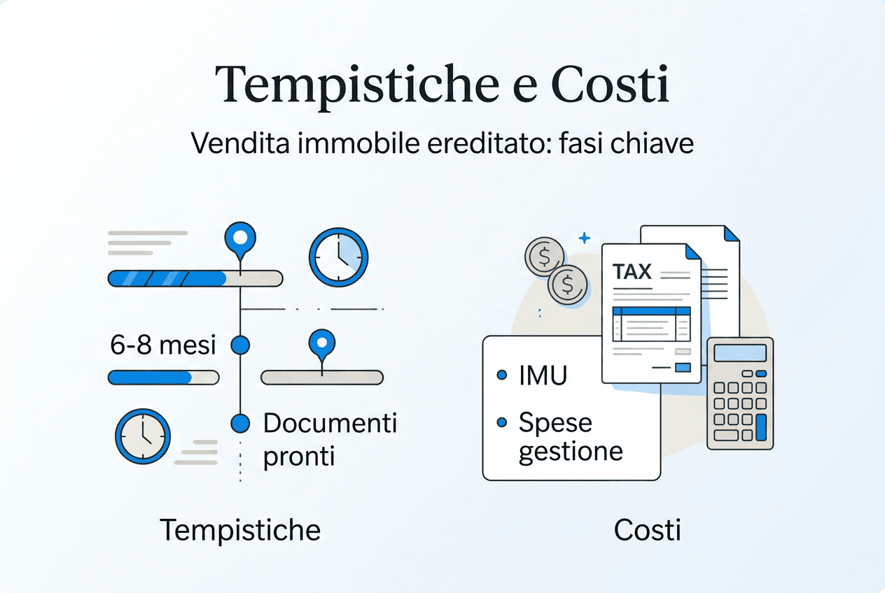Panoramica grafica su tempi e costi legati alla vendita di un immobile ereditato
