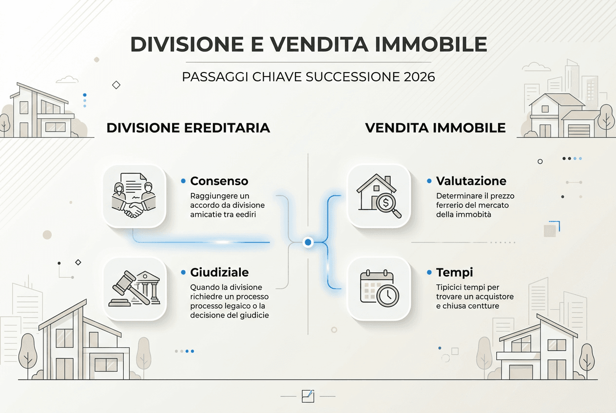 Infografica: tutte le fasi per dividere e vendere una proprietÃ