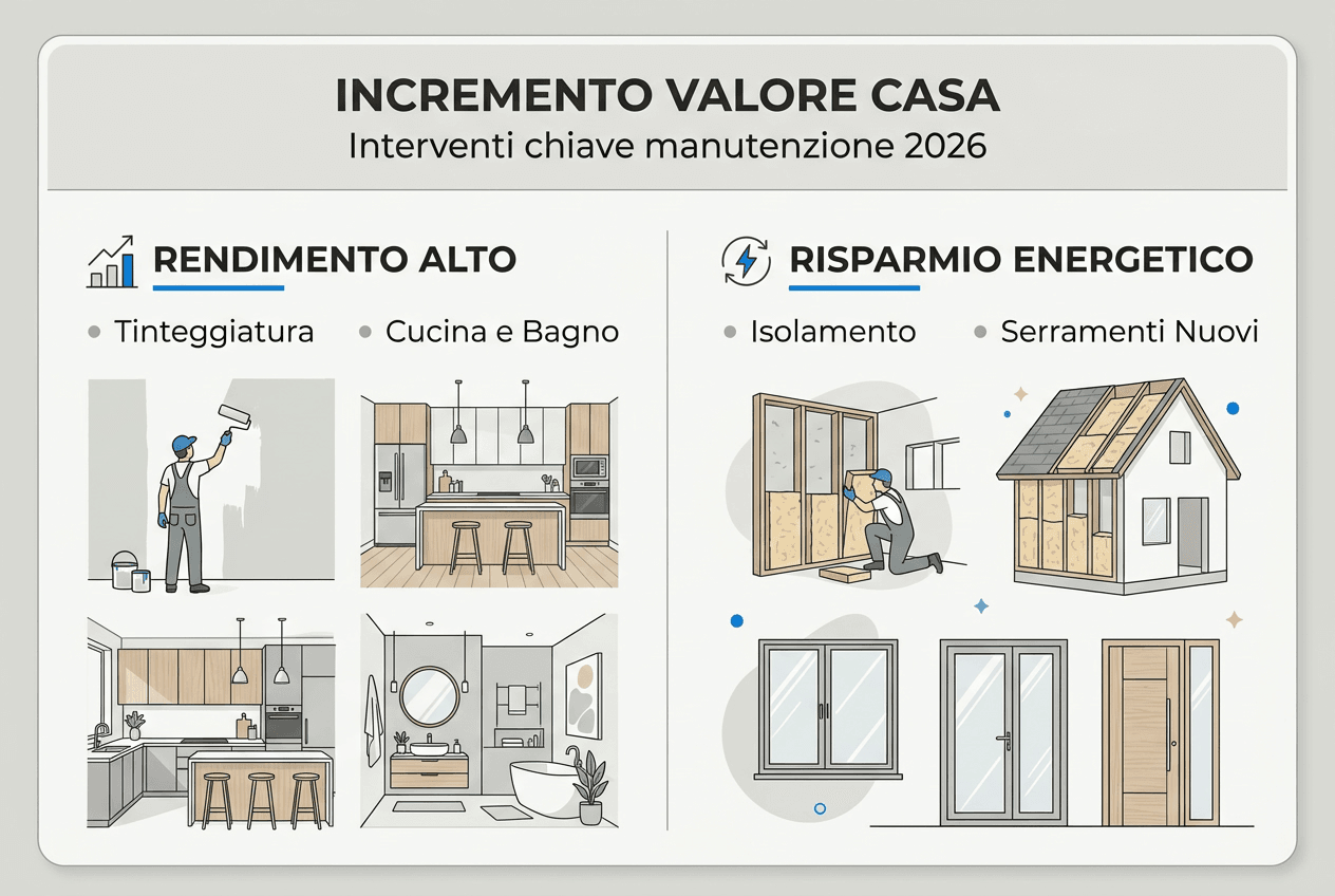 Infografica dei lavori di manutenzione che garantiscono il massimo valore