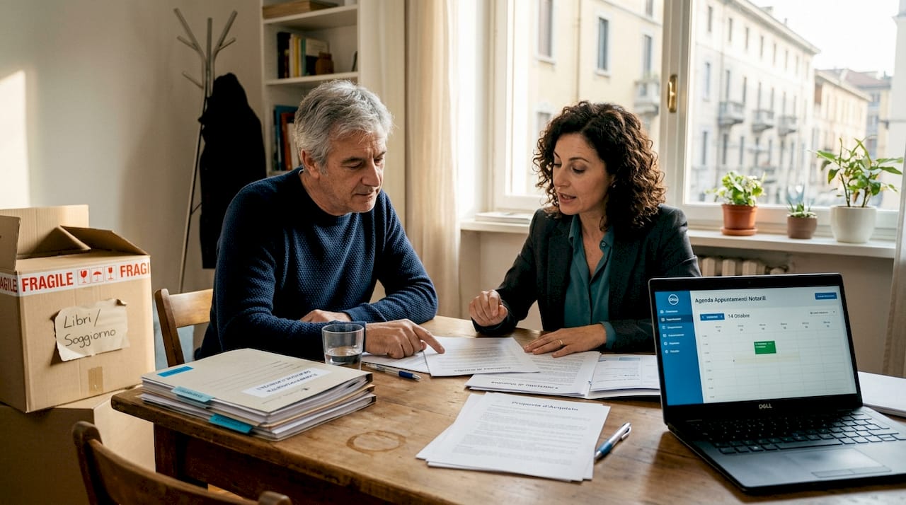 Incontro a casa per firmare i documenti della compravendita immobiliare