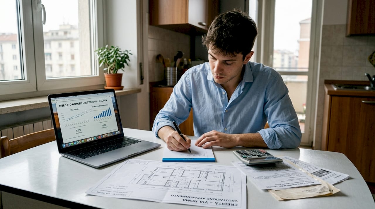 Perizia dell’appartamento ereditato: valutazione da parte di un agente immobiliare con analisi della planimetria