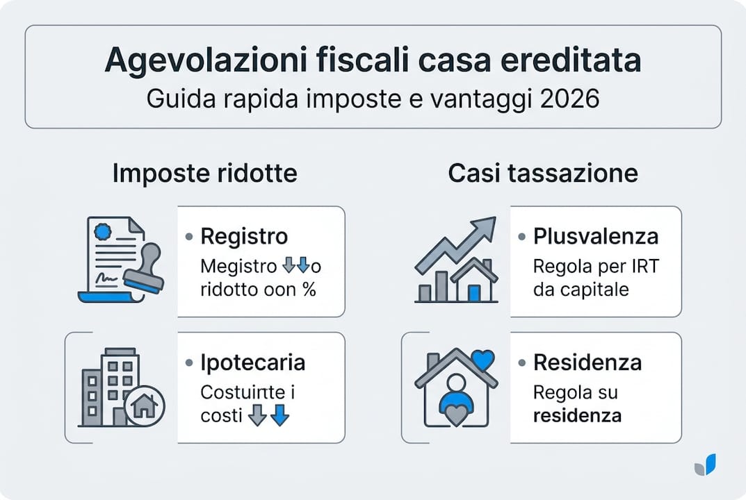 Infografica: tutte le agevolazioni fiscali per chi eredita una casa