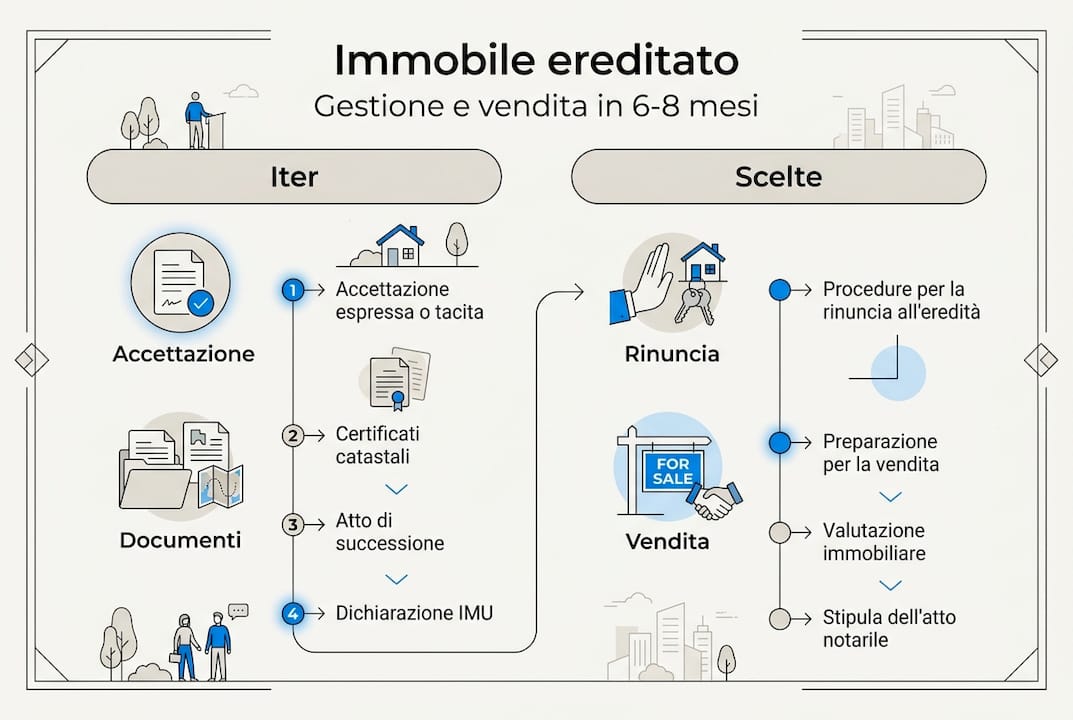 Infografica: tutte le fasi per gestire e vendere un'eredità