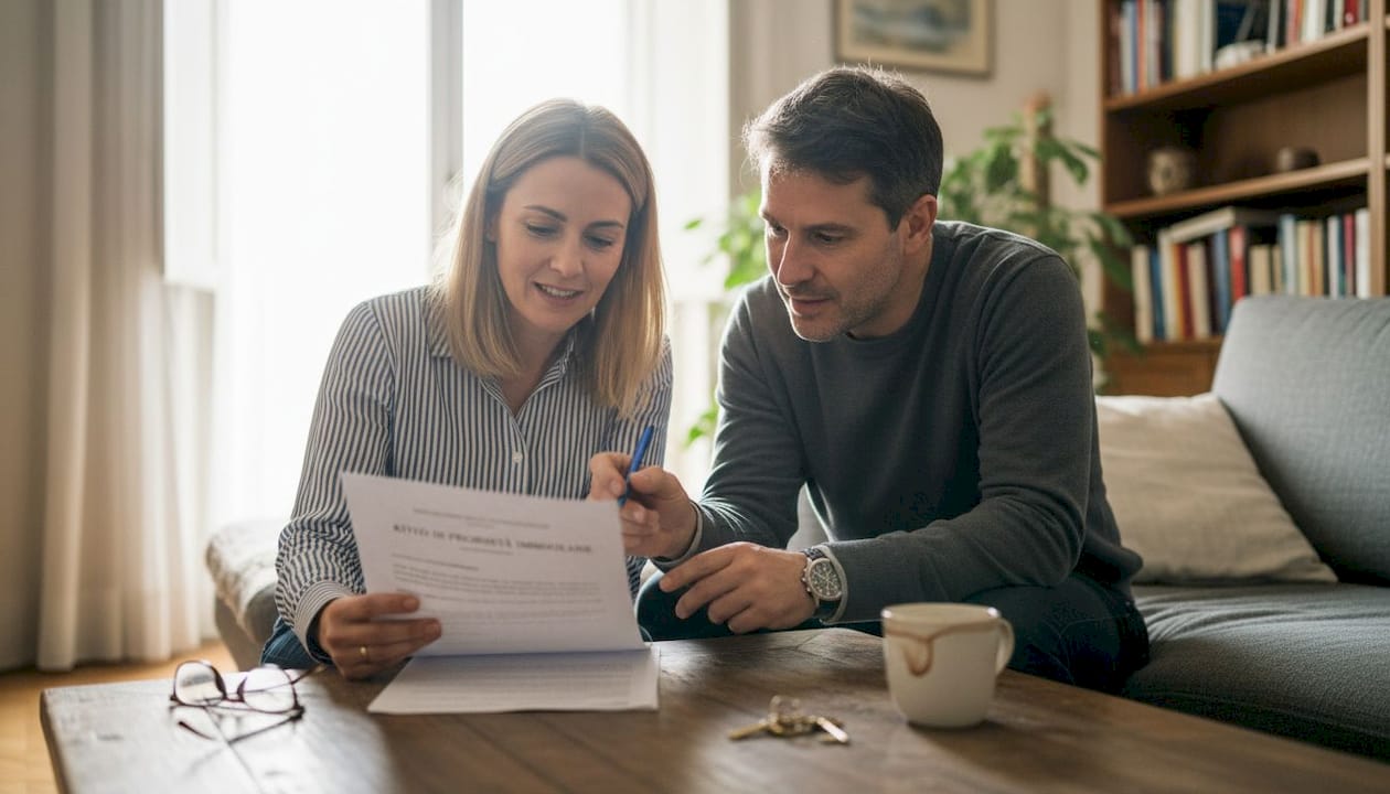 Fratelli che esaminano insieme le carte dell’eredità