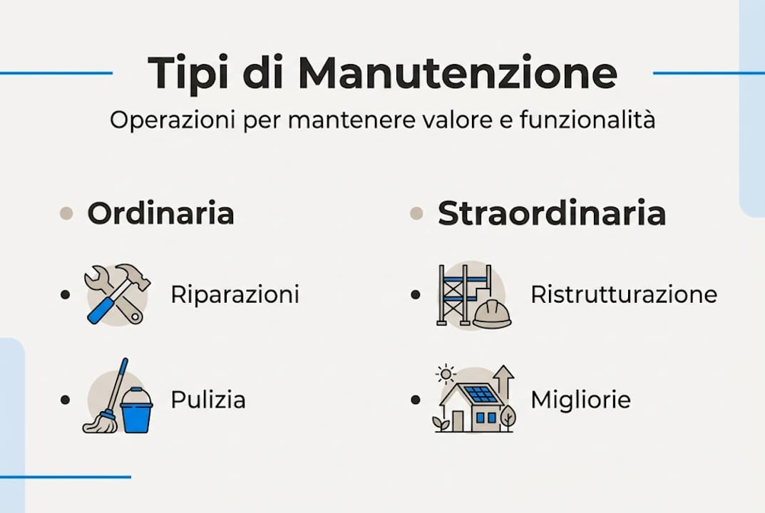Infografica: differenze tra manutenzione ordinaria e straordinaria degli immobili