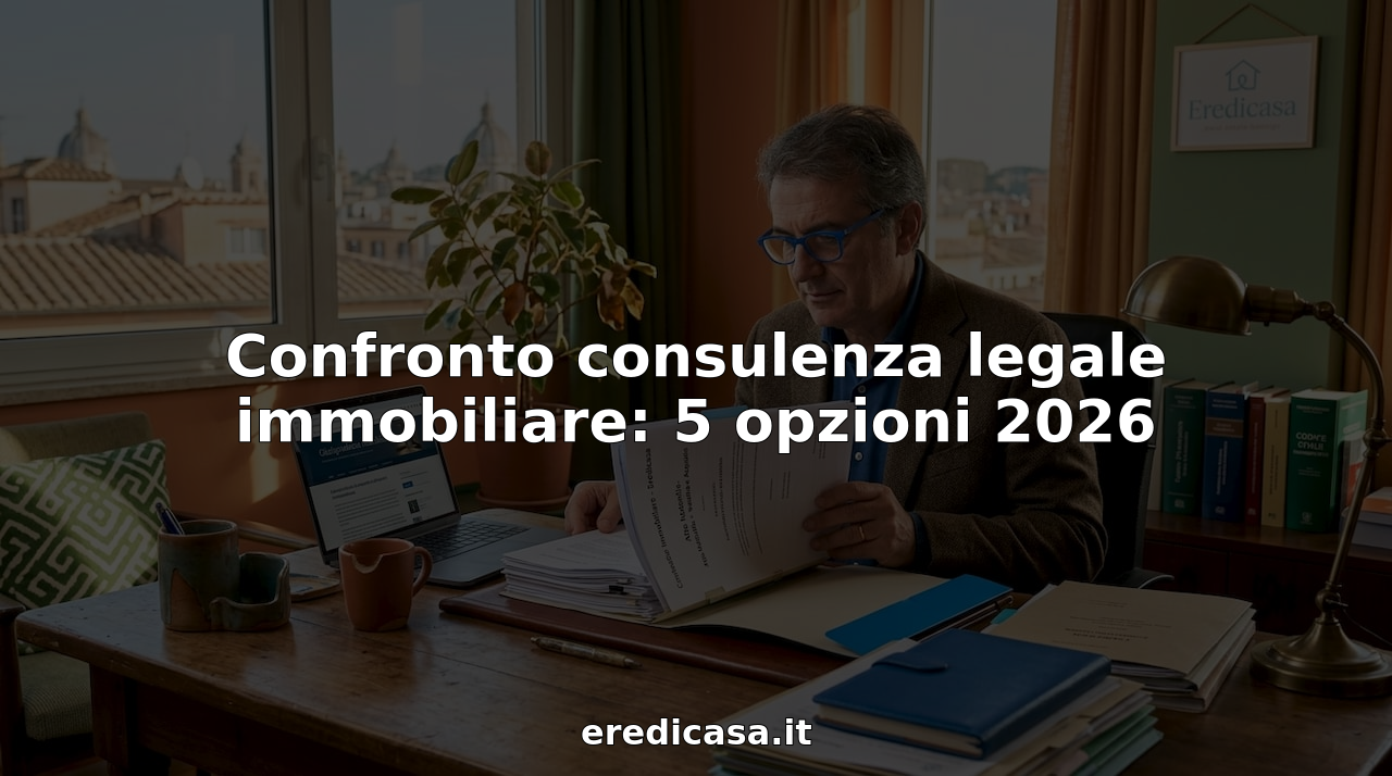 Avvocato specializzato in diritto immobiliare che esamina la documentazione relativa a un immobile.