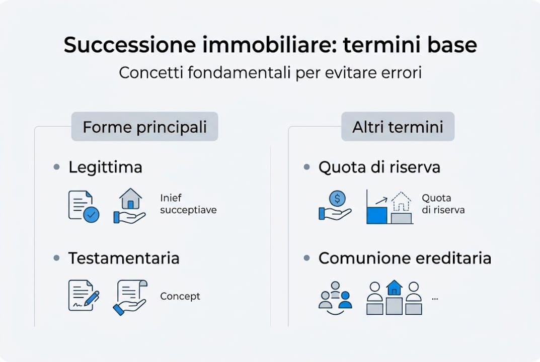 Infografica: i termini fondamentali della successione ereditaria immobiliare