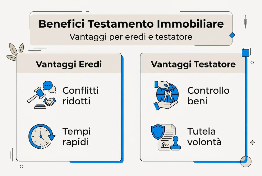 Infografica: tutti i benefici di redigere un testamento immobiliare