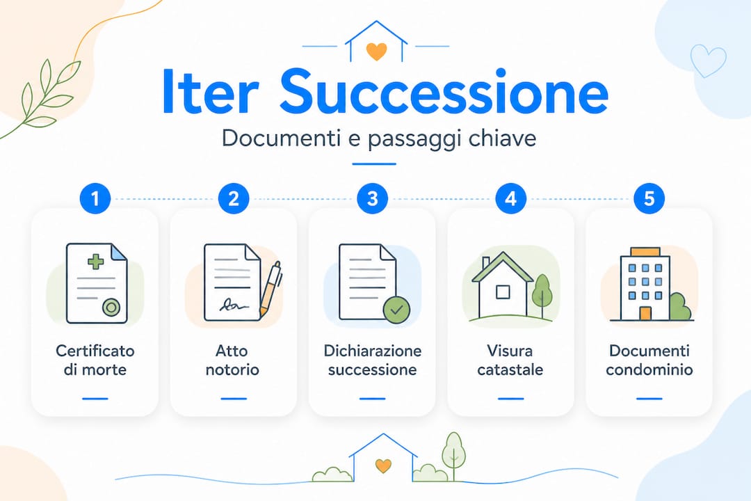 Sequenza dei principali documenti necessari per la successione