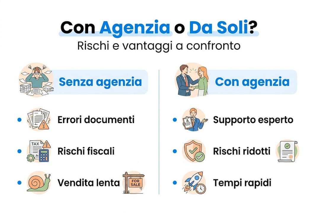 Infografica: quali rischi si corrono gestendo un’eredità da soli rispetto ad affidarsi a un’agenzia specializzata?