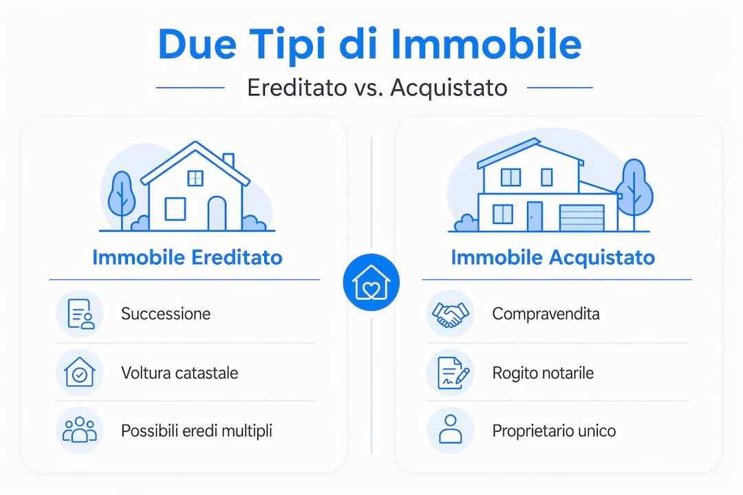 Infografica: le differenze tra una casa ereditata e una casa acquistata