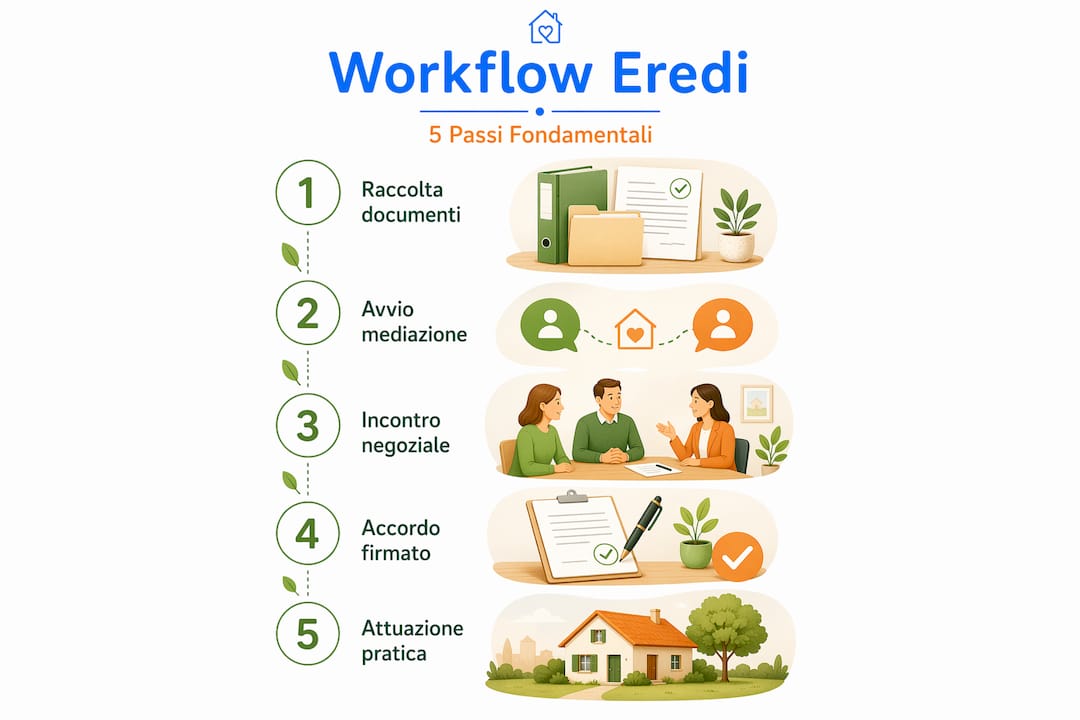 Infografica: tutti i passaggi pratici per gestire un’eredità immobiliare
