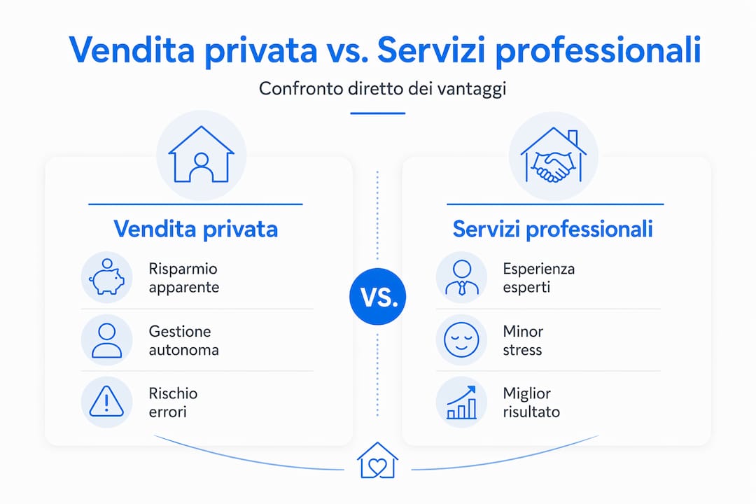 Vendita tra privati e vendita professionale: un confronto visivo